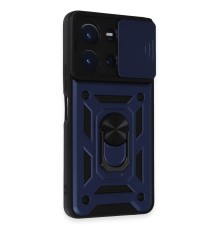 Vivo Y36 Kılıf Pars Lens Yüzüklü Silikon - Lacivert