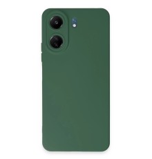 Xiaomi Redmi 13C Kılıf Nano içi Kadife Silikon - Koyu Yeşil