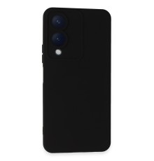 Vivo Y17S Kılıf Nano içi Kadife Silikon - Siyah