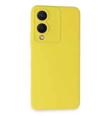 Vivo Y17S Kılıf Nano içi Kadife Silikon - Sarı