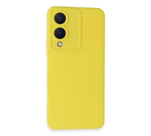 Vivo Y17S Kılıf Nano içi Kadife Silikon - Sarı