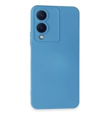 Vivo Y17S Kılıf Nano içi Kadife Silikon - Mavi