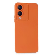 Vivo Y17S Kılıf Nano içi Kadife Silikon - Turuncu