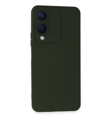 Vivo Y17S Kılıf Nano içi Kadife Silikon - Koyu Yeşil