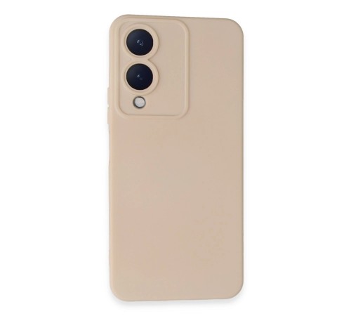 Vivo Y17S Kılıf Nano içi Kadife Silikon - Pudra Vivo Y17S Kılıf Nano içi Kadife Silikon - Pudra