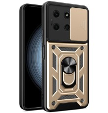 İnfinix Note 30 Kılıf Pars Lens Yüzüklü Silikon - Gold