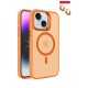 iPhone 15 Plus Flet Lens Magsafe Kapak - Turuncu