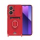 Xiaomi Redmi Note 13 Pro Plus Kılıf Zuma Kartvizitli Yüzüklü Silikon - Kırmızı