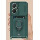 Xiaomi Redmi Note 13 Pro Plus Kılıf Zuma Kartvizitli Yüzüklü Silikon - Yeşil