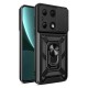 Xiaomi Poco M6 Pro 4G Kılıf Pars Lens Yüzüklü Silikon - Siyah