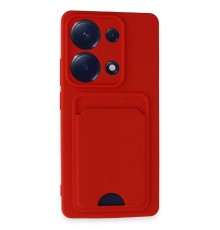 Xiaomi Redmi Note 13 Pro 4G Kılıf Kelvin Kartvizitli Silikon - Kırmızı