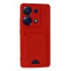 Xiaomi Redmi Note 13 Pro 4G Kılıf Kelvin Kartvizitli Silikon - Kırmızı