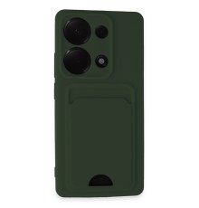 Xiaomi Redmi Note 13 Pro 4G Kılıf Kelvin Kartvizitli Silikon - Koyu Yeşil