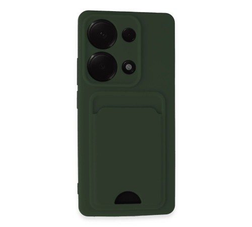 Xiaomi Redmi Note 13 Pro 4G Kılıf Kelvin Kartvizitli Silikon - Koyu Yeşil Xiaomi Redmi Note 13 Pro 4G Kılıf Kelvin Kartvizitli Silikon - Koyu Yeşil