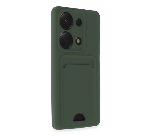 Xiaomi Redmi Note 13 Pro 4G Kılıf Kelvin Kartvizitli Silikon - Koyu Yeşil Xiaomi Redmi Note 13 Pro 4G Kılıf Kelvin Kartvizitli Silikon - Koyu Yeşil