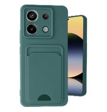 Xiaomi Redmi Note 13 Pro 5G Kılıf Kelvin Kartvizitli Silikon - Koyu Yeşil