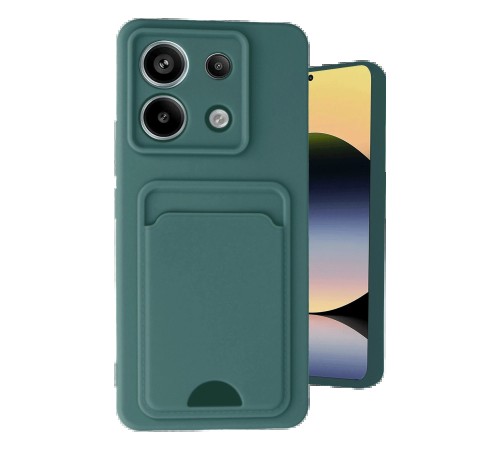 Xiaomi Redmi Note 13 Pro 5G Kılıf Kelvin Kartvizitli Silikon - Koyu Yeşil Xiaomi Redmi Note 13 Pro 5G Kılıf Kelvin Kartvizitli Silikon - Koyu Yeşil
