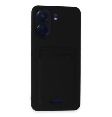 Xiaomi Redmi 13C Kılıf Kelvin Kartvizitli Silikon - Siyah