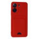 Xiaomi Redmi 13C Kılıf Kelvin Kartvizitli Silikon - Kırmızı