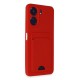 Xiaomi Redmi 13C Kılıf Kelvin Kartvizitli Silikon - Kırmızı