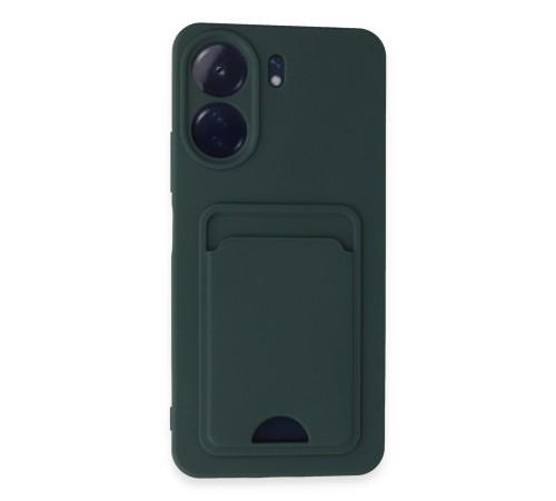 Xiaomi Redmi 13C Kılıf Kelvin Kartvizitli Silikon - Koyu Yeşil Xiaomi Redmi 13C Kılıf Kelvin Kartvizitli Silikon - Koyu Yeşil