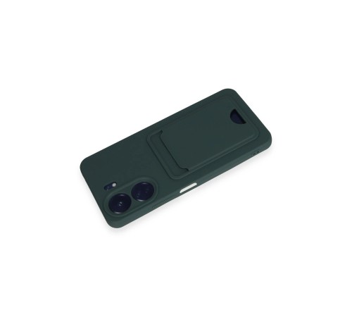 Xiaomi Redmi 13C Kılıf Kelvin Kartvizitli Silikon - Koyu Yeşil Xiaomi Redmi 13C Kılıf Kelvin Kartvizitli Silikon - Koyu Yeşil