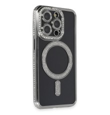 iPhone 14 Pro Max Kılıf Joke Simli Magneticsafe Kılıf - Gri