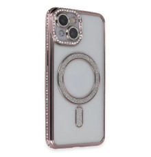 iPhone 14 Kılıf Joke Simli Magneticsafe Kılıf - Pembe