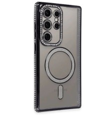 Samsung Galaxy S24 Ultra Kılıf Joke Simli Magneticsafe Kılıf - Siyah
