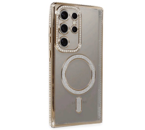 Samsung Galaxy S24 Ultra Kılıf Joke Simli Magneticsafe Kılıf - Gold Samsung Galaxy S24 Ultra Kılıf Joke Simli Magneticsafe Kılıf - Gold