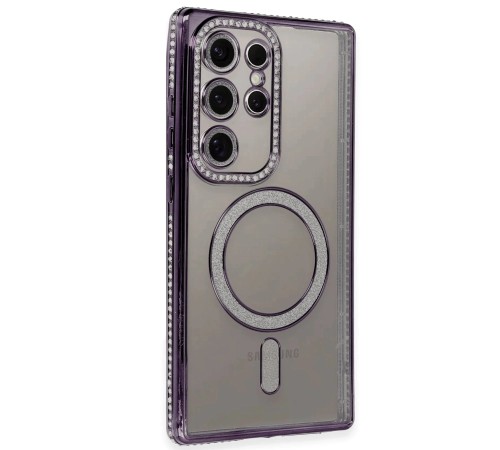 Samsung Galaxy S24 Ultra Kılıf Joke Simli Magneticsafe Kılıf - Derin Mor Samsung Galaxy S24 Ultra Kılıf Joke Simli Magneticsafe Kılıf - Derin Mor