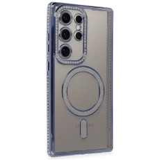 Samsung Galaxy S24 Ultra Kılıf Joke Simli Magneticsafe Kılıf - Mavi