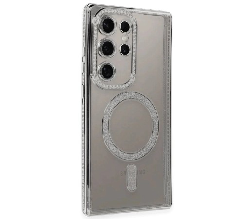 Samsung Galaxy S24 Ultra Kılıf Joke Simli Magneticsafe Kılıf - Gümüş Samsung Galaxy S24 Ultra Kılıf Joke Simli Magneticsafe Kılıf - Gümüş