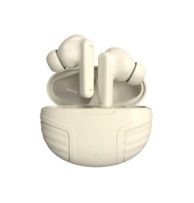 LS-19 Aktif Gürültü Engelleyici Özellikli Bluetooth 5.4 Kablosuz Airpods Kulaklık - Krem