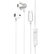 LS-730 1.2M iPhone 15 Serisi ile Uyumlu Type-C Kablolu Kulaklık - Gümüş