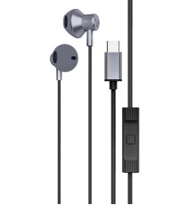 LS-730 1.2M iPhone 15 Serisi ile Uyumlu Type-C Kablolu Kulaklık - Gri