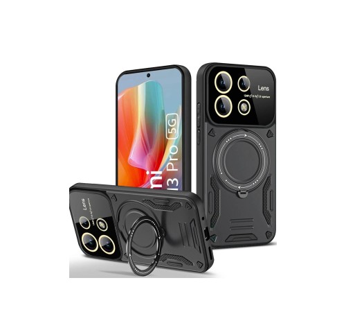 Xiaomi Redmi Note 13 Pro 5G Kılıf Joy Lens Standlı Kapak - Siyah Xiaomi Redmi Note 13 Pro 5G Kılıf Joy Lens Standlı Kapak - Siyah