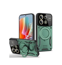 Xiaomi Redmi Note 13 Pro 5G Kılıf Joy Lens Standlı Kapak - Koyu Yeşil