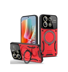 Xiaomi Redmi Note 13 Pro 5G Kılıf Joy Lens Standlı Kapak - Kırmızı