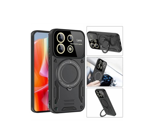 Xiaomi Redmi Note 13 Pro 5G Kılıf Joy Lens Standlı Kapak - Kırmızı