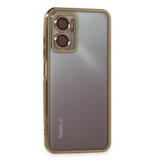 Xiaomi Redmi Note 11E Kılıf Razer Lensli Silikon - Gold