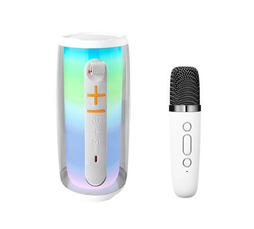 Pluse 6 Mikrofonlu RGB Kablosuz Hoparlör - Beyaz Pluse 6 Mikrofonlu RGB Kablosuz Hoparlör - Beyaz