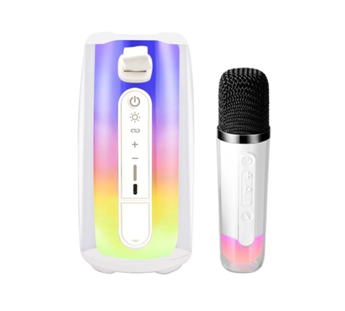 Pluse 7 Mikrofonlu RGB Kablosuz Hoparlör - Beyaz Pluse 7 Mikrofonlu RGB Kablosuz Hoparlör - Beyaz