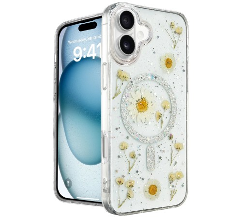 iPhone 16 Kılıf Daisy Simli Magsafe Kapak - Gümüş iPhone 16 Kılıf Daisy Simli Magsafe Kapak - Gümüş