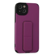 iPhone 14 Plus Kılıf Mega Standlı Silikon - Mor