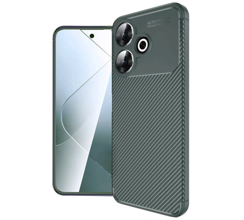 Xiaomi Redmi 13 4G Kılıf Auto Focus Karbon Kapak - Koyu Yeşil Xiaomi Redmi 13 4G Kılıf Auto Focus Karbon Kapak - Koyu Yeşil