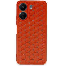 Xiaomi Redmi 13C Kılıf Petek Silikon Kapak - Kırmızı