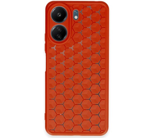Xiaomi Redmi 13C Kılıf Petek Silikon Kapak - Kırmızı Xiaomi Redmi 13C Kılıf Petek Silikon Kapak - Kırmızı