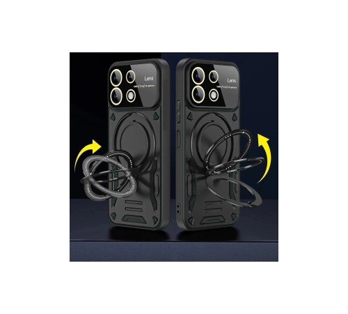Xiaomi Redmi 13 4G Kılıf Joy Lens Standlı Kapak - Kırmızı Xiaomi Redmi 13 4G Kılıf Joy Lens Standlı Kapak - Kırmızı