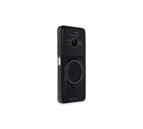 Xiaomi Poco C61 Kılıf Joy Lens Standlı Kapak - Siyah Xiaomi Poco C61 Kılıf Joy Lens Standlı Kapak - Siyah